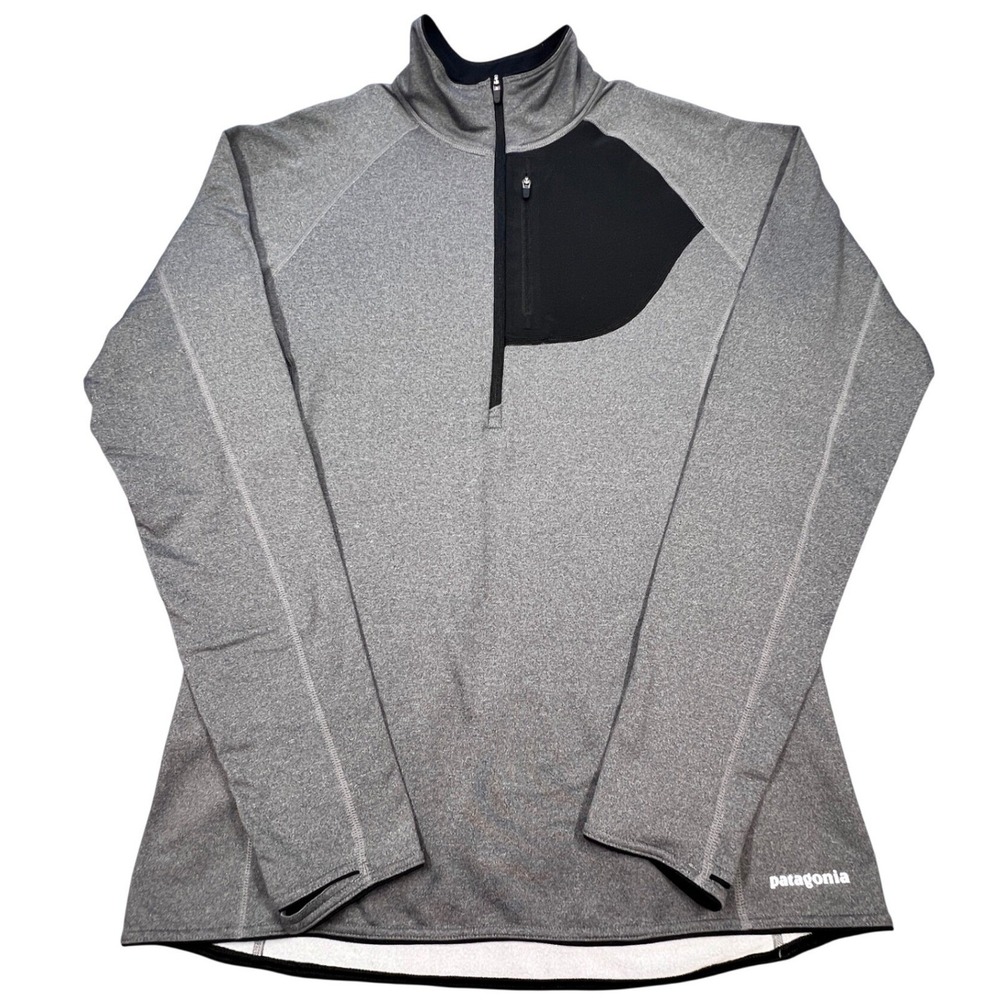 Patagonia Gray 1/4 Zip Technical Pullover Fleece Women Size Medium
